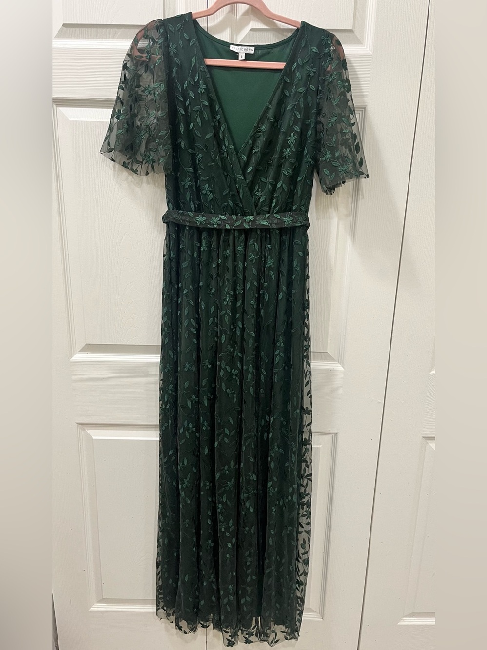 Baltic Born Marseille embroidered green dress size large.